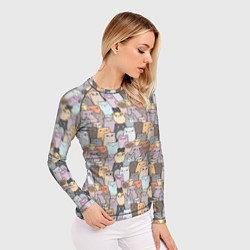 Рашгард женский Котики, цвет: 3D-принт — фото 2