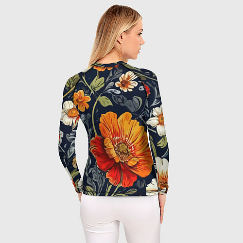Женский рашгард Маки и пионы старинный паттерн / 3D-принт – фото 4