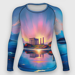 Рашгард женский Античный островок, цвет: 3D-принт