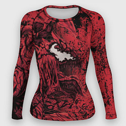 Женский рашгард Красный веном текстура Карнажа