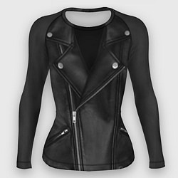Рашгард женский Кожаная куртка косуха, цвет: 3D-принт
