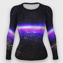 Рашгард женский Планета и неоновое свечение, цвет: 3D-принт