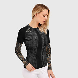 Рашгард женский Джинсовка Ария с татуировками викингов, цвет: 3D-принт — фото 2