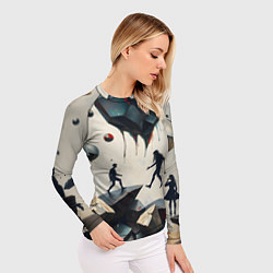 Рашгард женский Сюрреалистичные люди и камни, цвет: 3D-принт — фото 2