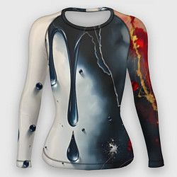Рашгард женский Сюрреалистичная абстракция с каплями, цвет: 3D-принт