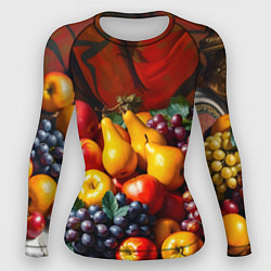 Рашгард женский Фруктовый натюрморт, цвет: 3D-принт