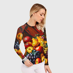 Рашгард женский Фруктовый натюрморт, цвет: 3D-принт — фото 2