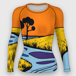 Рашгард женский Пейзаж с фантастической природой, цвет: 3D-принт