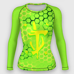 Рашгард женский Doom кислотные соты лого, цвет: 3D-принт