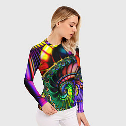 Рашгард женский Фрактальный узор неоновый, цвет: 3D-принт — фото 2