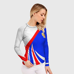 Рашгард женский Герб России - цвета флага, цвет: 3D-принт — фото 2