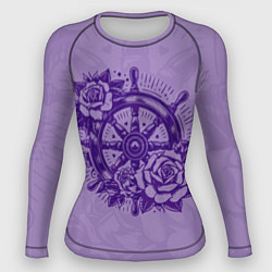 Рашгард женский Штурвал в розах, цвет: 3D-принт