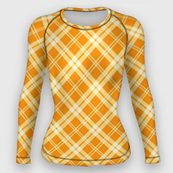 Рашгард женский Жёлтый крупная клетка, цвет: 3D-принт