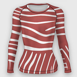 Рашгард женский Полоски красной зебры, цвет: 3D-принт