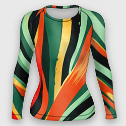 Рашгард женский Тропическая жаркая абстракция, цвет: 3D-принт