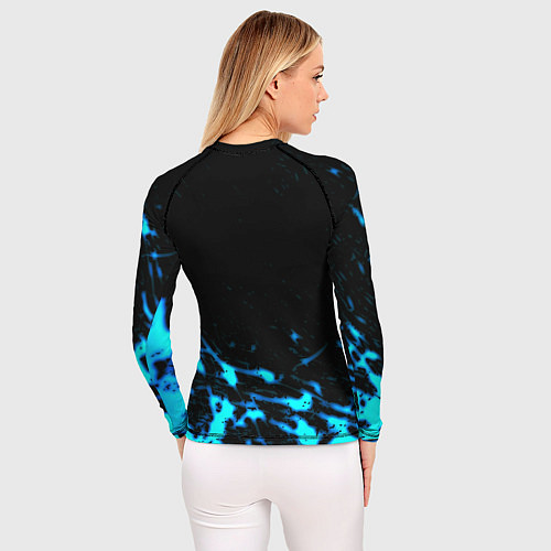 Женский рашгард Monster energy голубые краски / 3D-принт – фото 4