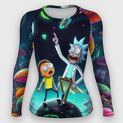 Женский рашгард Рик и Морти на планете сказочных грибов
