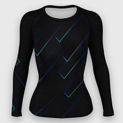 Рашгард женский Color blue black, цвет: 3D-принт