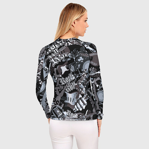 Женский рашгард Oasis на фоне гитар / 3D-принт – фото 4