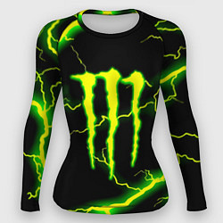 Женский рашгард Monster energy зелёные молнии
