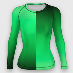 Рашгард женский Чёрно-зелёный градиент пополам, цвет: 3D-принт