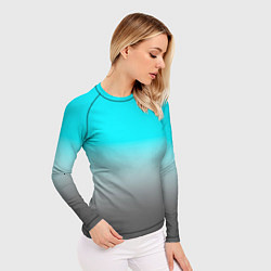 Рашгард женский Серо-голубой светлый градиент, цвет: 3D-принт — фото 2