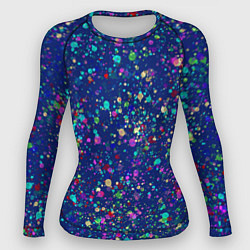 Женский рашгард Синий с разноцветными брызгами