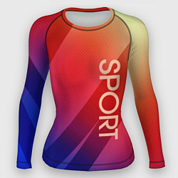 Рашгард женский Sport красно-синий градиент, цвет: 3D-принт