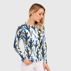 Рашгард женский Кактусы и попугаи, цвет: 3D-принт — фото 2