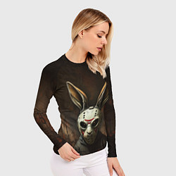 Рашгард женский Кролик в хоккейной маске, цвет: 3D-принт — фото 2