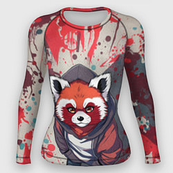 Женский рашгард Красная панда в капюшоне