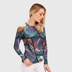 Рашгард женский Горы в стиле фэнтези, цвет: 3D-принт — фото 2