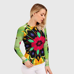 Рашгард женский Салатовый калейдоскоп, цвет: 3D-принт — фото 2