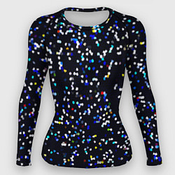 Рашгард женский Чёрно-синий мозаика паттерн, цвет: 3D-принт