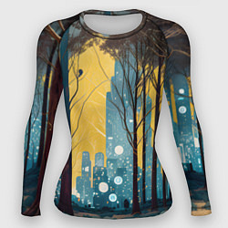 Рашгард женский Дома и цифровой лес, цвет: 3D-принт