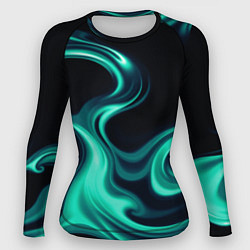 Рашгард женский Color turquoise black, цвет: 3D-принт