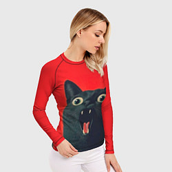 Рашгард женский Котик в шоке, цвет: 3D-принт — фото 2