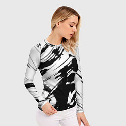 Рашгард женский Брызги и штрихи черной краски, цвет: 3D-принт — фото 2