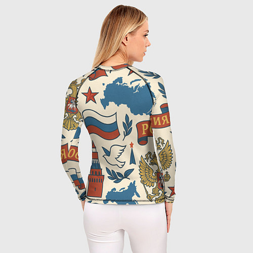 Женский рашгард Российский патриотический узор / 3D-принт – фото 4