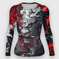 Рашгард женский Японский дракон в дыму, цвет: 3D-принт
