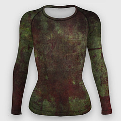 Женский рашгард Абстракция - green fabric soaked in red paint