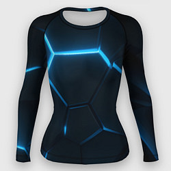 Женский рашгард Черные плиты с синим светом