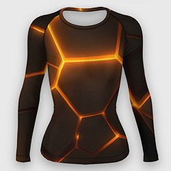 Женский рашгард Оранжевое свечение текстура