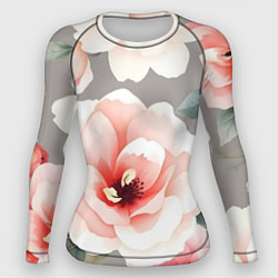 Рашгард женский Нежные цветы, цвет: 3D-принт