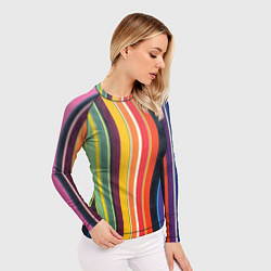 Рашгард женский Разноцветная полоска, цвет: 3D-принт — фото 2