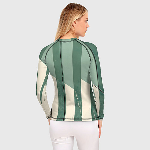 Женский рашгард Зеленые полосы / 3D-принт – фото 4