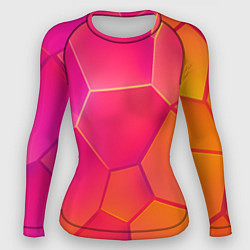 Рашгард женский Розово-оранжевые плиты, цвет: 3D-принт