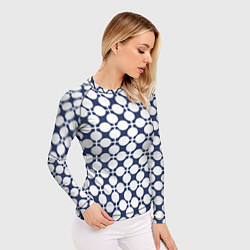 Рашгард женский Серо-белый узор в клетку и горох ретро, цвет: 3D-принт — фото 2
