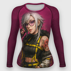 Женский рашгард Девушка с татуировкой в очках