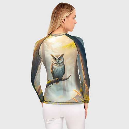 Женский рашгард Сова в мрачном лесу / 3D-принт – фото 4